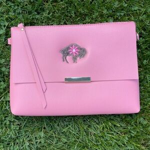 Pink Women's Bag with Embroidered Detail